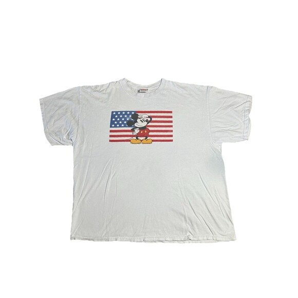 Vintage Disney Store Mickey Mouse Salute USA T Shirt Size XXL Boxy Fit‎ Retro - Picture 1 of 5